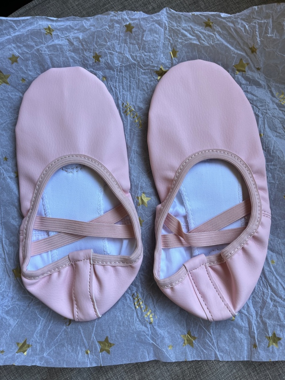 Stelle Premium Leather Pink Ballet Slippers Split Sole 3 Youth ML